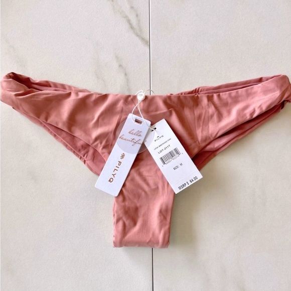 Nwt PilyQ Anthropologie lotus Ruch Teeny bikini bottom - Picture 3 of 5
